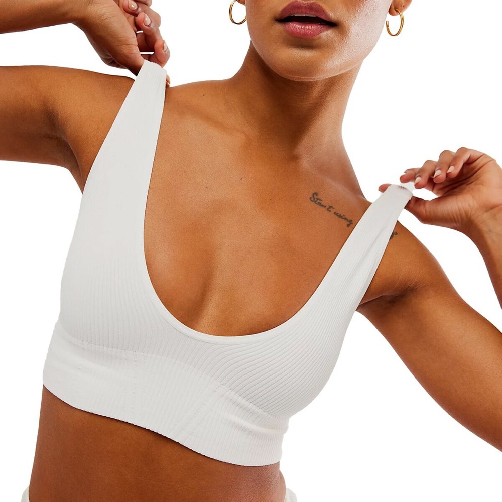 Free people White Ribbed Women's Bralette NWT